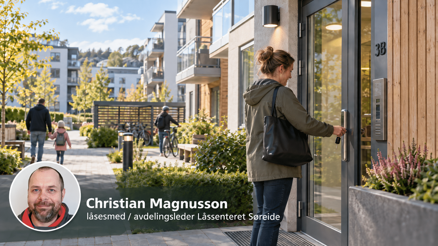 Låssenteret går gjennom dører og låssystem med representanter for et borettslag